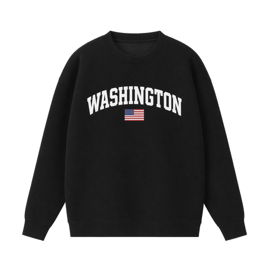 Collection 2 Washington Essential Heavyweight Crewneck Sweatshirt - Black front