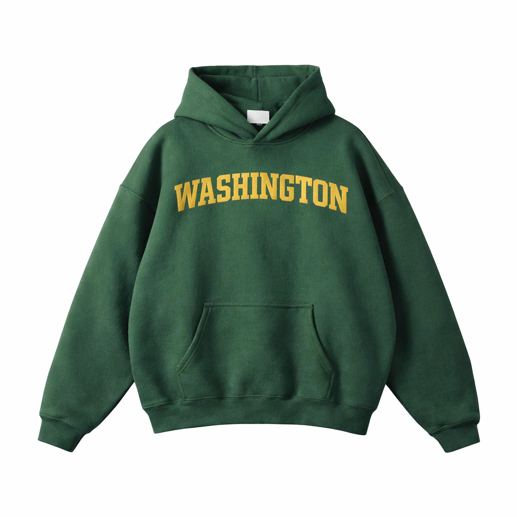 Collection 1 Washington Oversize Fleeced Hoodie - Eden Green front