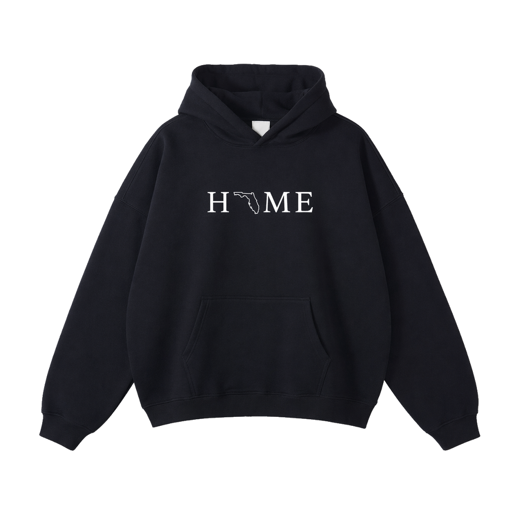 Collection 5 Florida Oversize Fleeced Hoodie - Black front