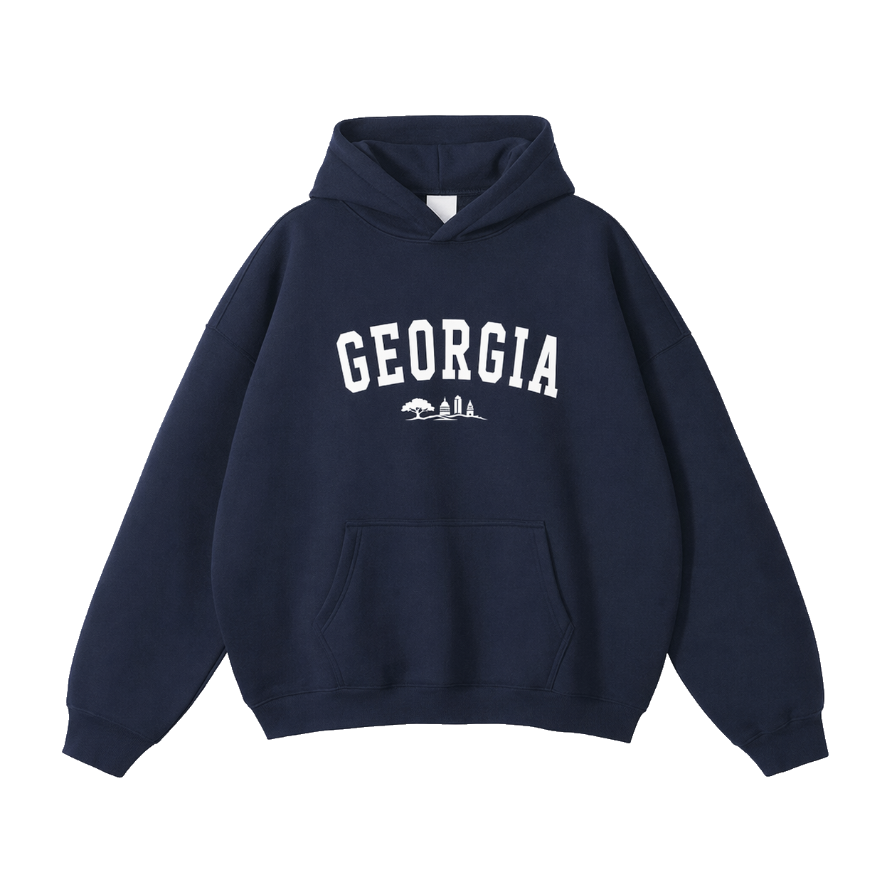 Collection 9 Georgia Oversize Fleeced Hoodie - Navy Blue front