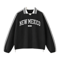 Collection 4 New Mexico Contrast Striped Lapel Collar Sweatshirt - Black front