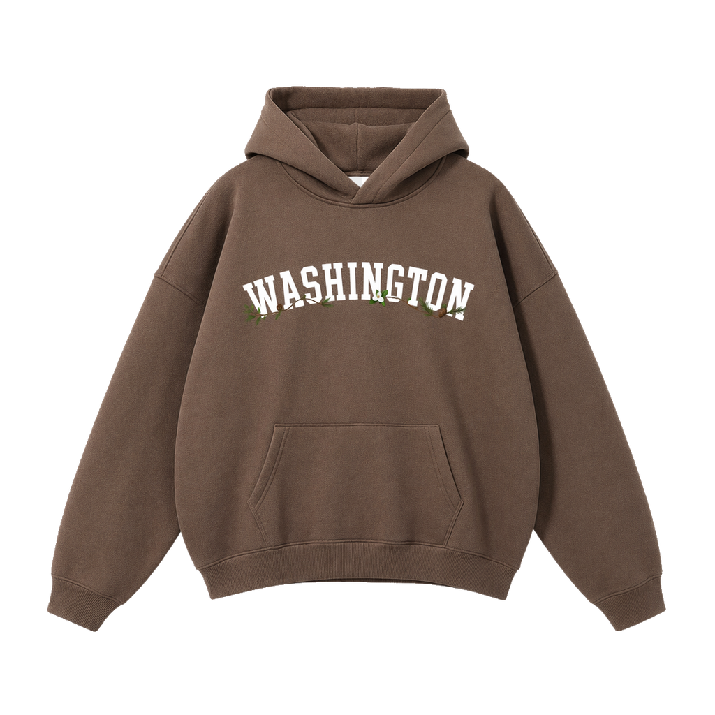 Collection 10 Washington Oversize Fleeced Hoodie - Brown front