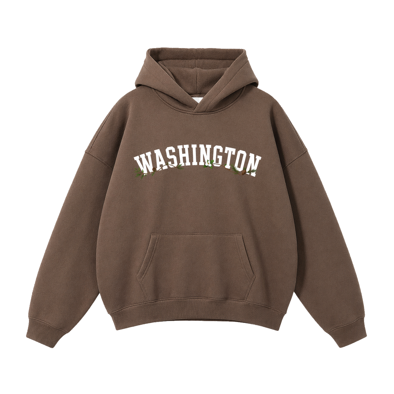 Collection 10 Washington Oversize Fleeced Hoodie - Brown front