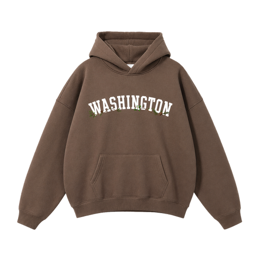 Collection 10 Washington Oversize Fleeced Hoodie - Brown front