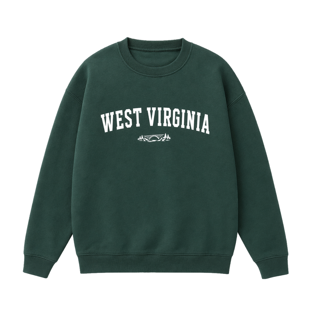 Collection 9 West Virginia Essential Heavyweight Crewneck Sweatshirt - Dark Green front
