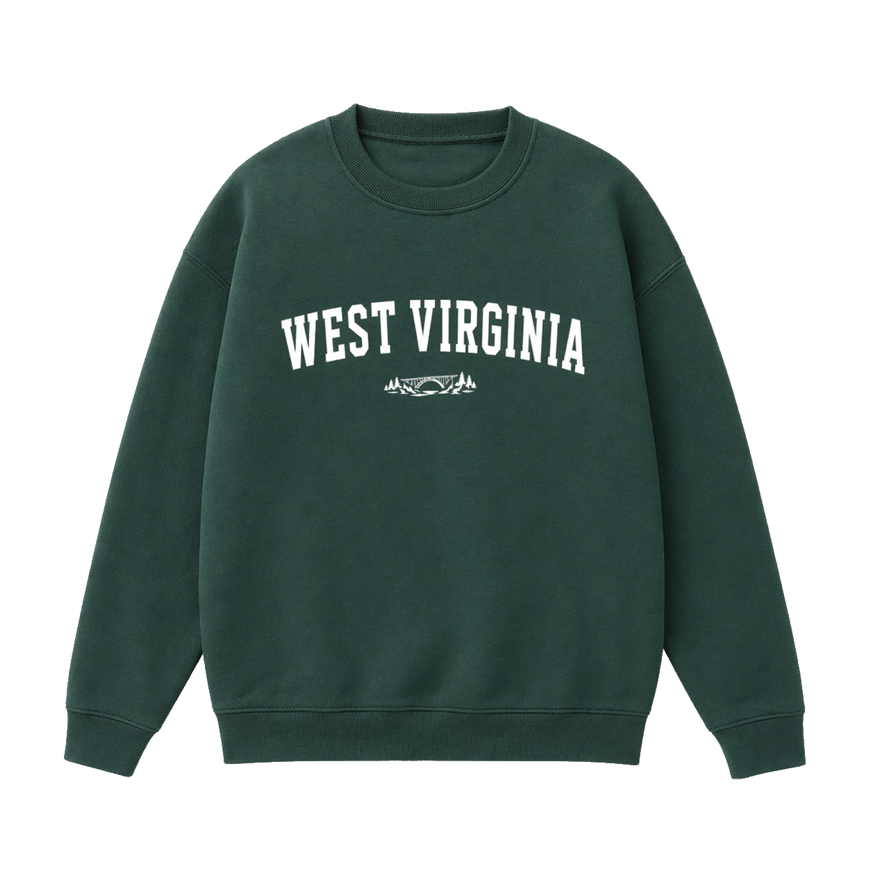 Collection 9 West Virginia Essential Heavyweight Crewneck Sweatshirt - Dark Green front