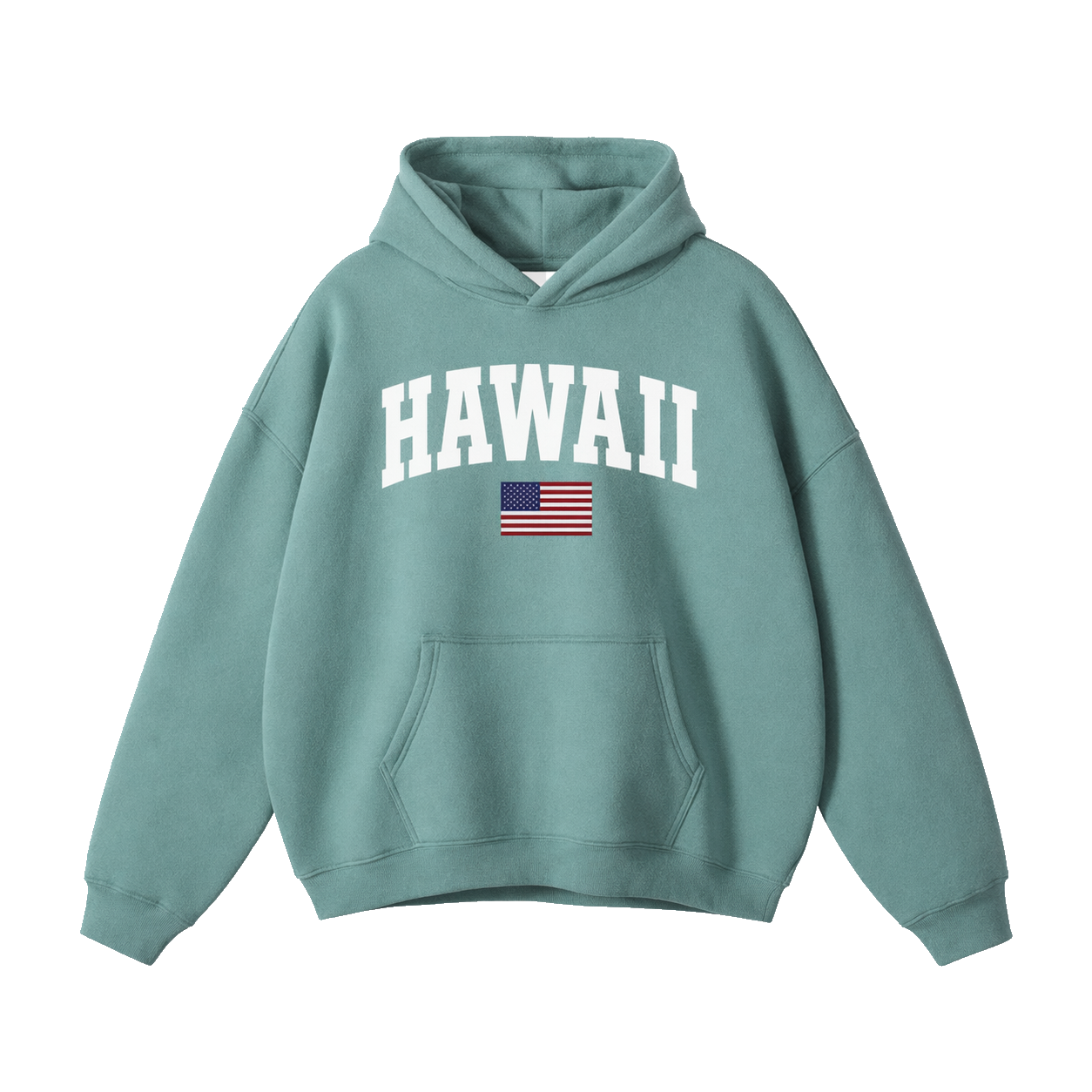 Collection 2 Hawaii Oversize Fleeced Hoodie - Medium Green front