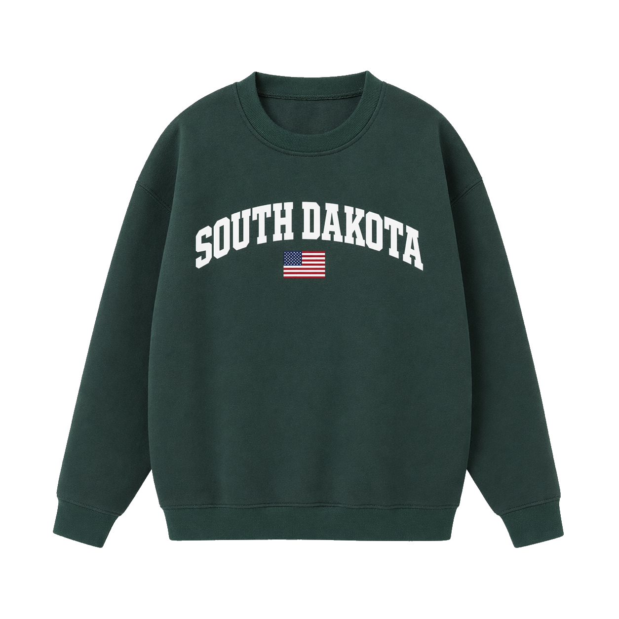 Collection 2 South Dakota Essential Heavyweight Crewneck Sweatshirt - Dark Green front