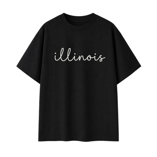 Collection 3 Illinois Essential Cotton T-Shirt - Black front