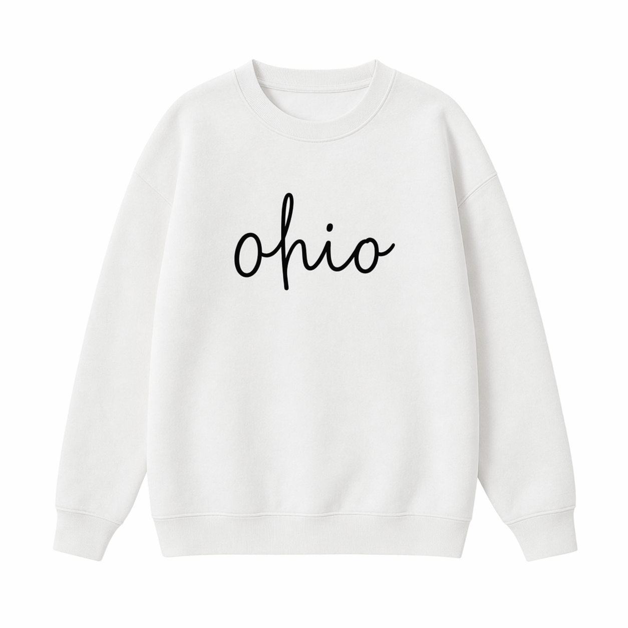 Collection 3 Ohio Essential Heavyweight Crewneck Sweatshirt - White front