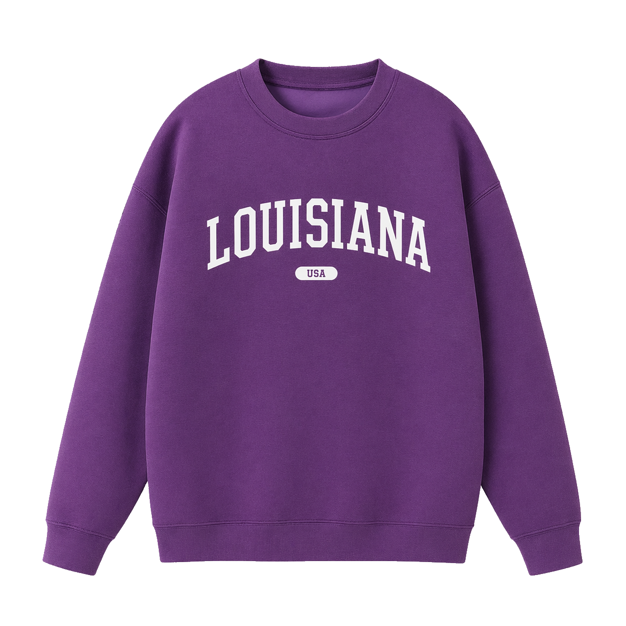 Collection 4 Louisiana Essential Heavyweight Crewneck Sweatshirt - Purple front