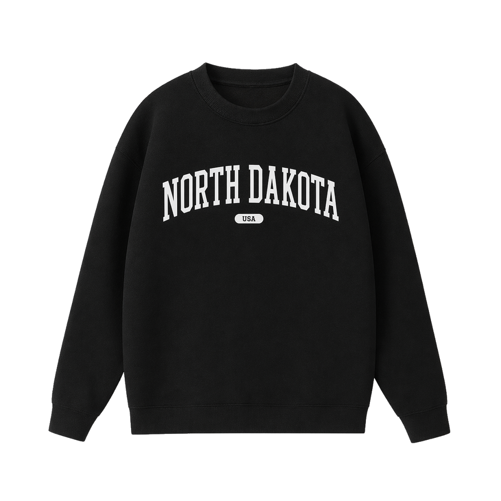 Collection 4 North Dakota Essential Heavyweight Crewneck Sweatshirt - Black front
