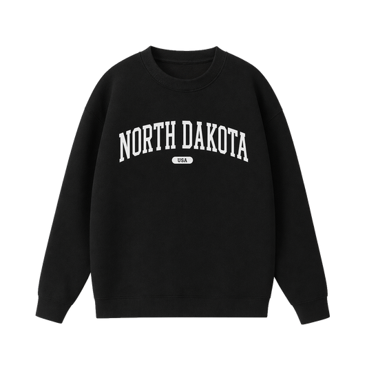 Collection 4 North Dakota Essential Heavyweight Crewneck Sweatshirt - Black front