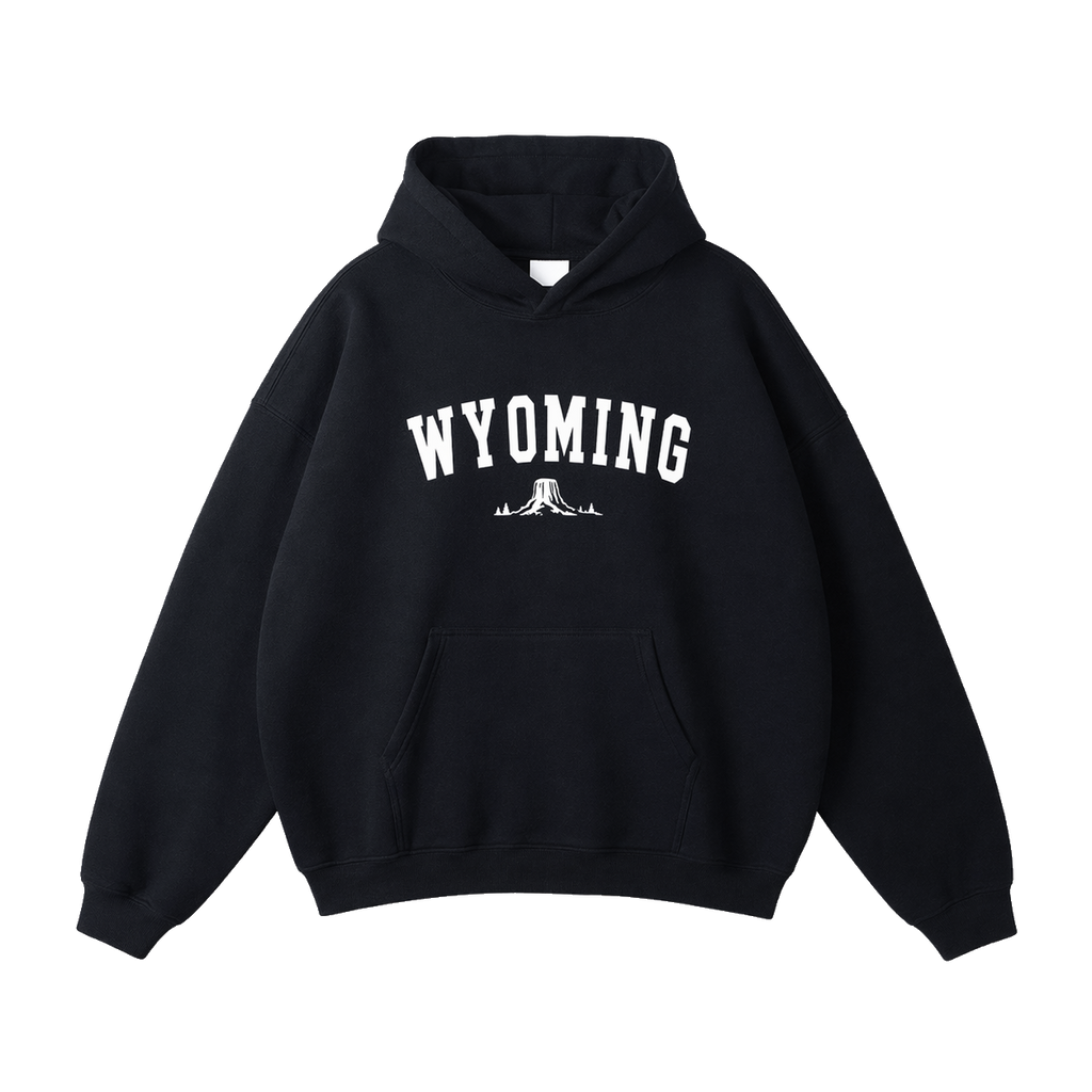 Collection 9 Wyoming Oversize Fleeced Hoodie - Black front