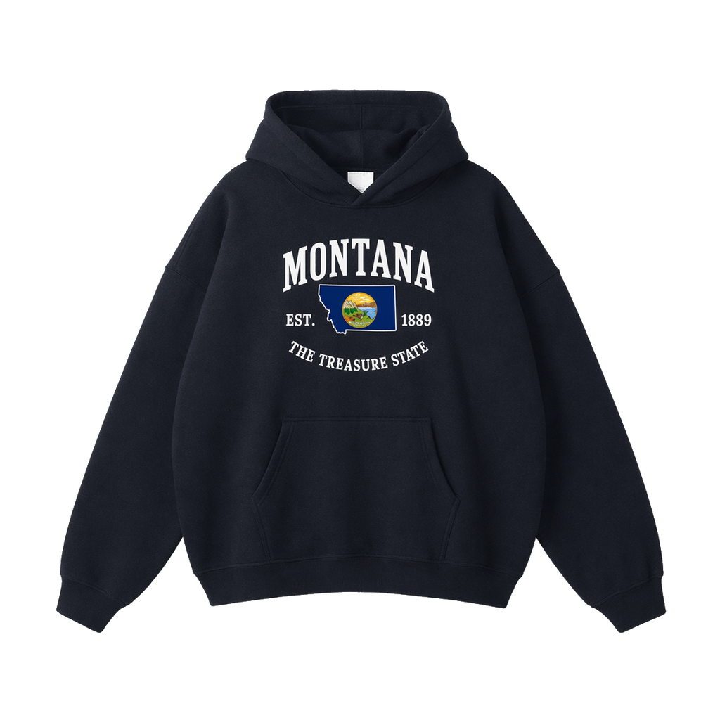 Collection 8 Montana Oversize Fleeced Hoodie - Black front