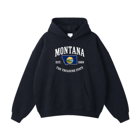 Collection 8 Montana Oversize Fleeced Hoodie - Black front