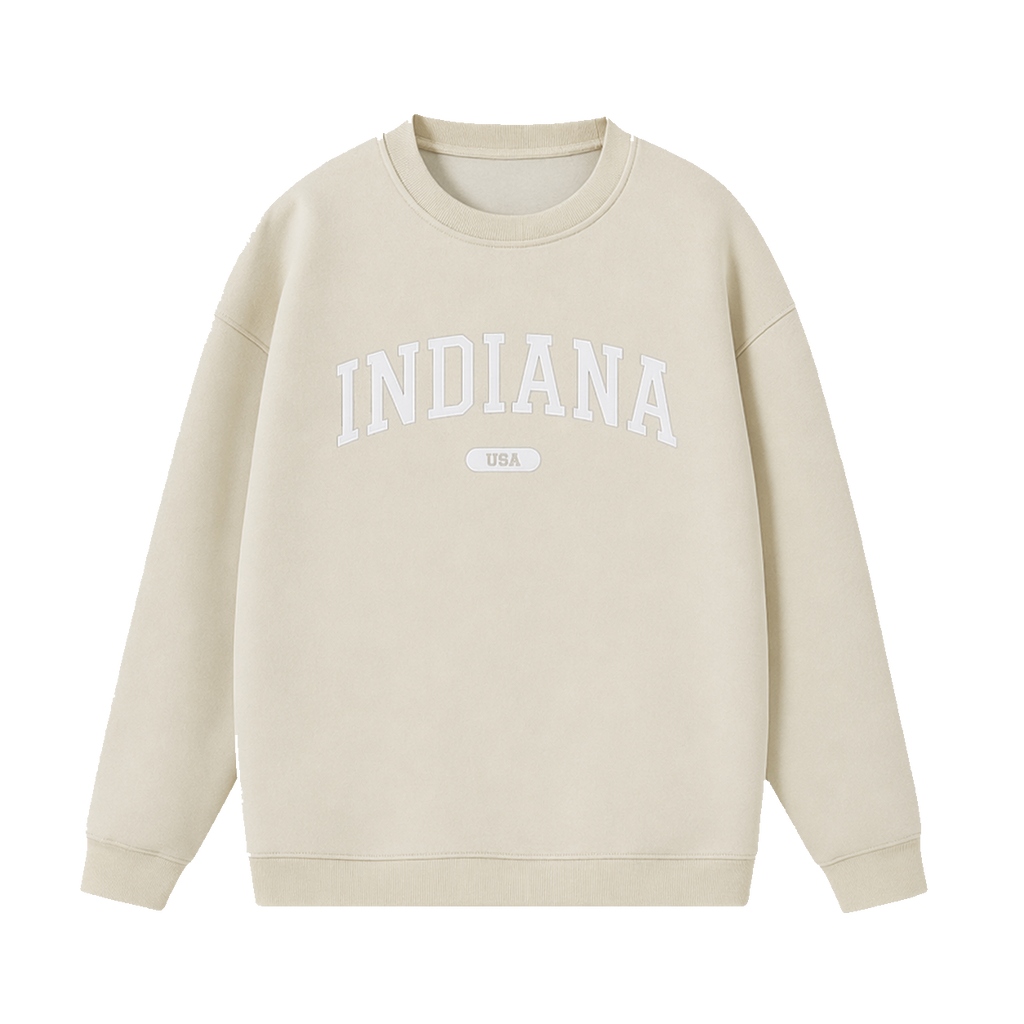 Collection 4 Indiana Essential Heavyweight Crewneck Sweatshirt - Cream front