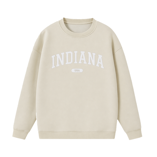 Collection 4 Indiana Essential Heavyweight Crewneck Sweatshirt - Cream front