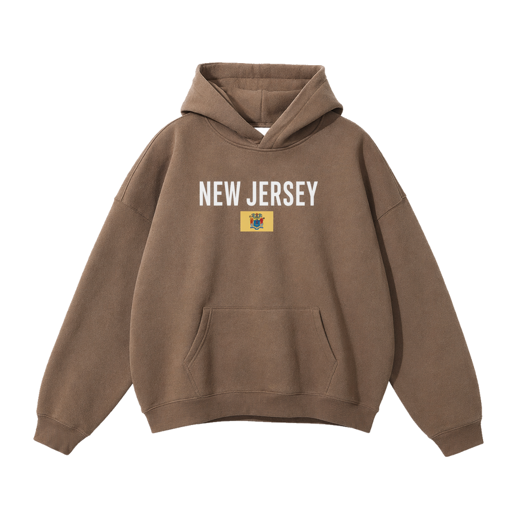 Collection 7 New Jersey Oversize Fleeced Hoodie - Brown front
