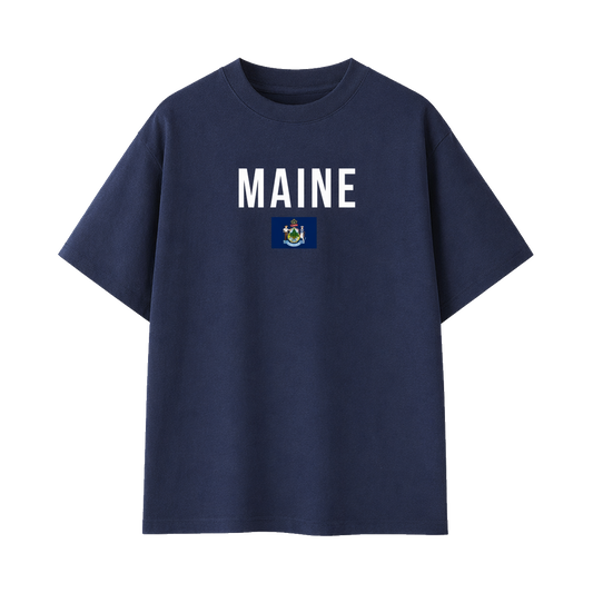 Collection 7 Maine Essential Cotton T-Shirt - Navy Blue front