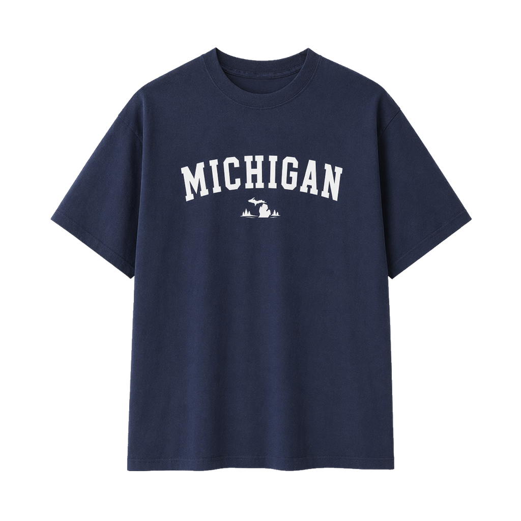 Collection 9 Michigan Essential Cotton T-Shirt - Navy Blue front
