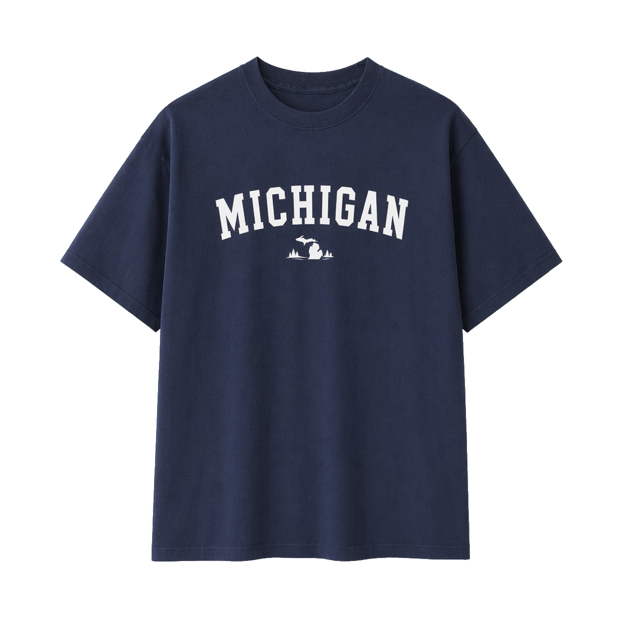 Collection 9 Michigan Essential Cotton T-Shirt - Navy Blue front