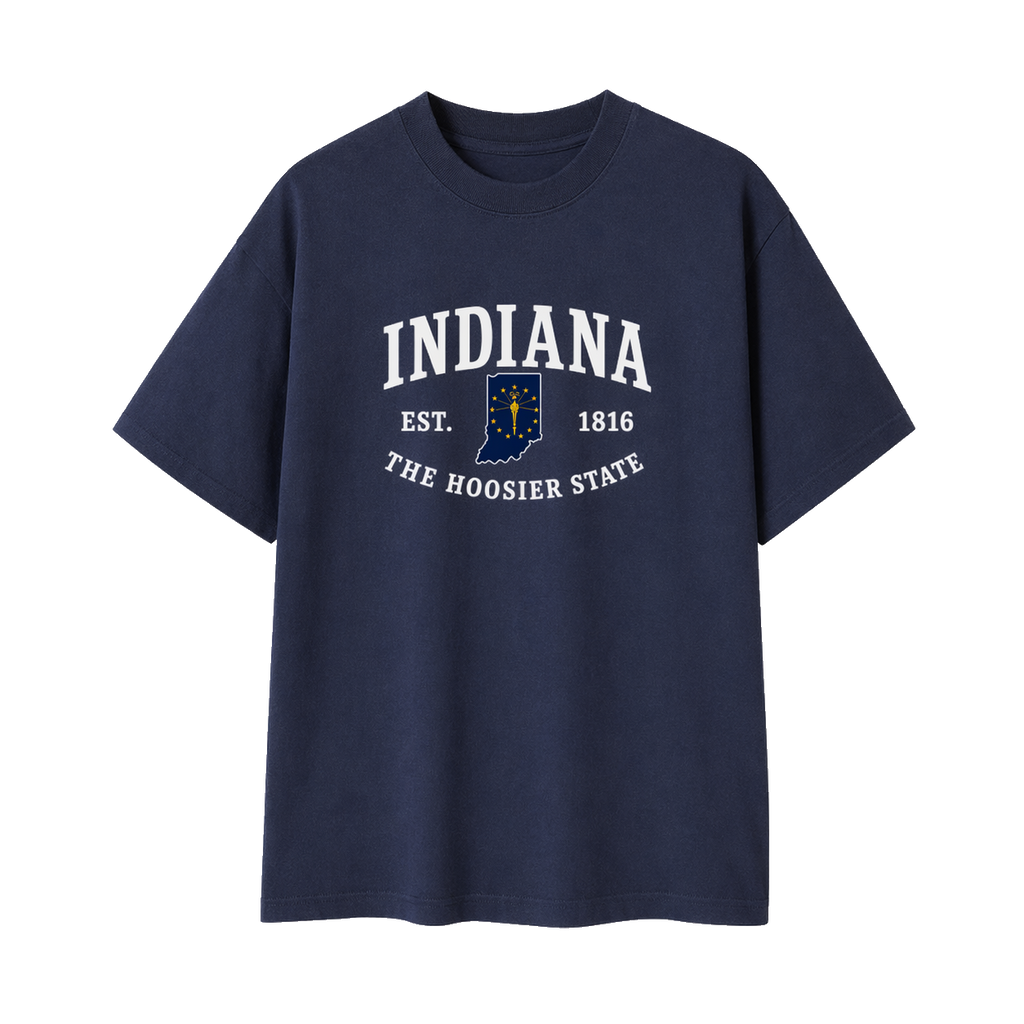 Collection 8 Indiana Essential Cotton T-Shirt - Navy Blue front