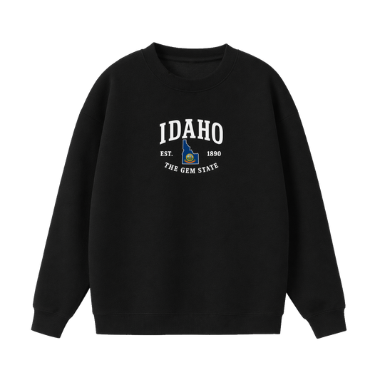 Collection 8 Idaho Essential Heavyweight Crewneck Sweatshirt - Black front