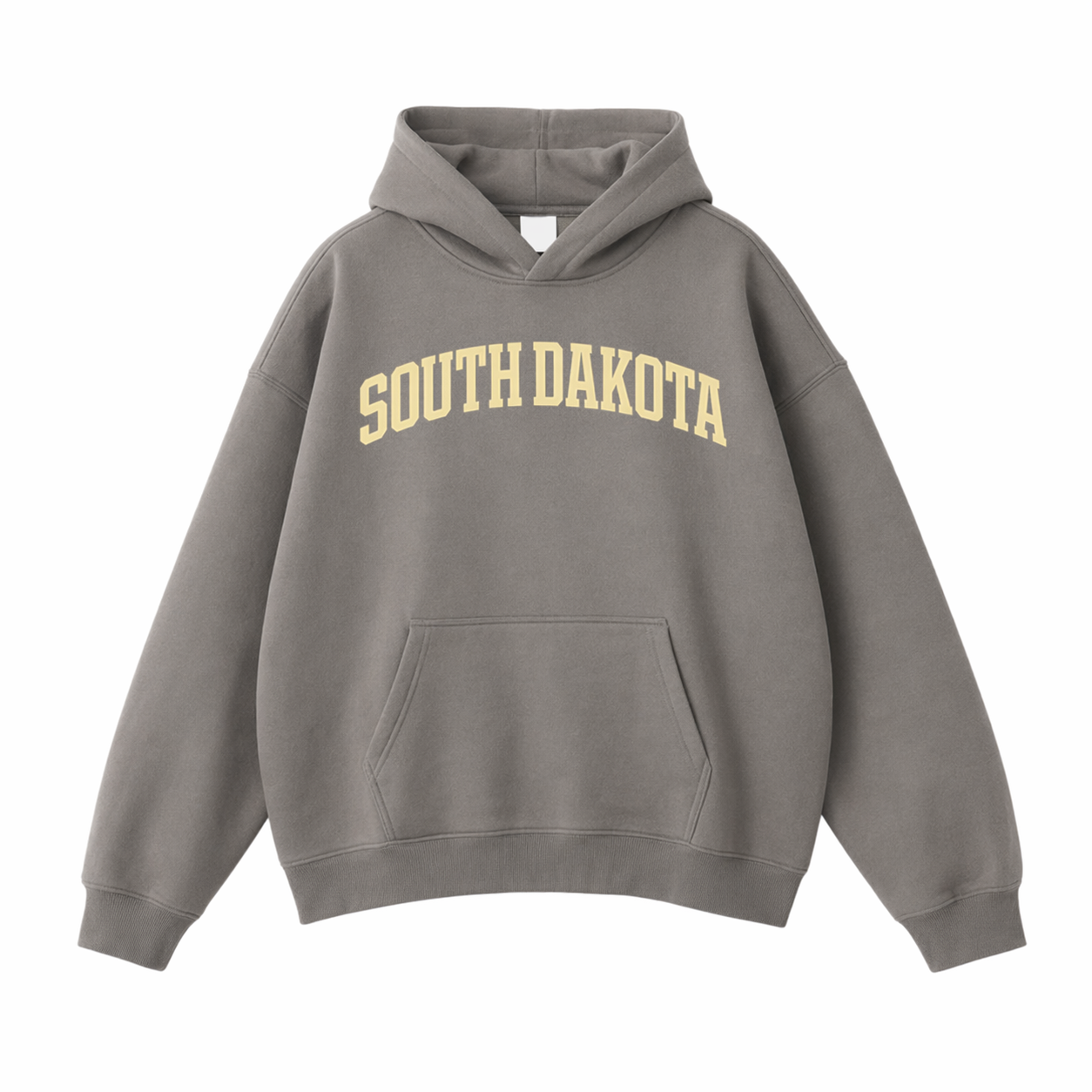 Collection 1 South Dakota Oversize Fleeced Hoodie - Gray Coffee front
