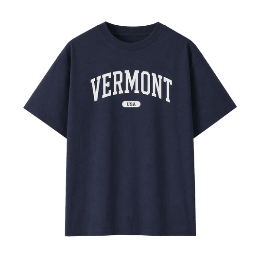 Collection 4 Vermont Essential Cotton T-Shirt - Navy Blue front