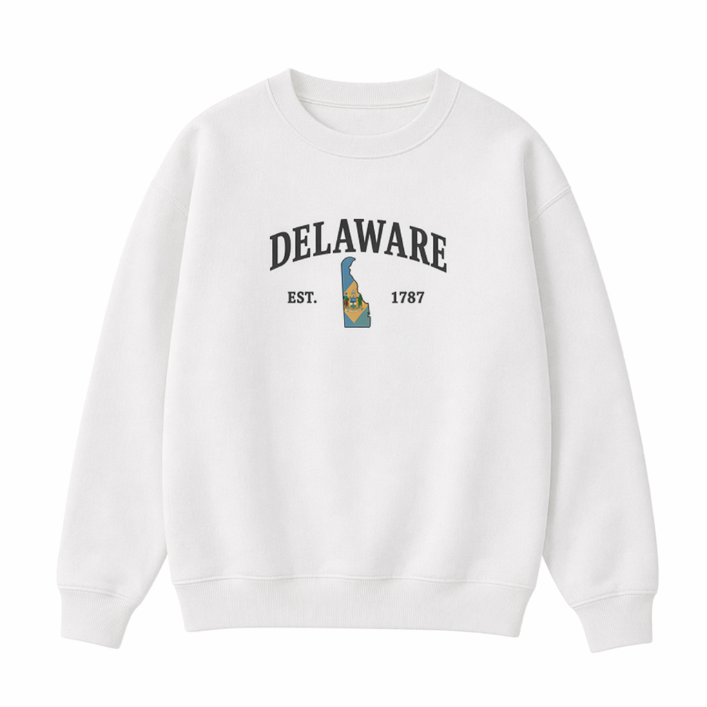 Collection 8 Delaware Essential Heavyweight Crewneck Sweatshirt - White front