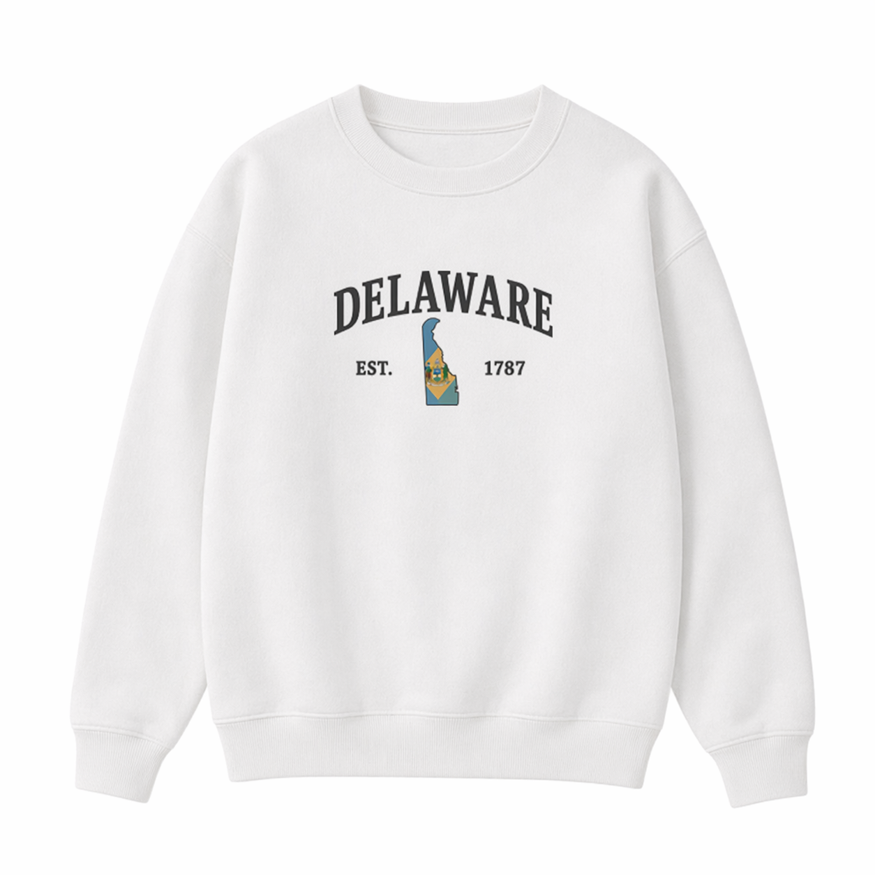 Collection 8 Delaware Essential Heavyweight Crewneck Sweatshirt - White front