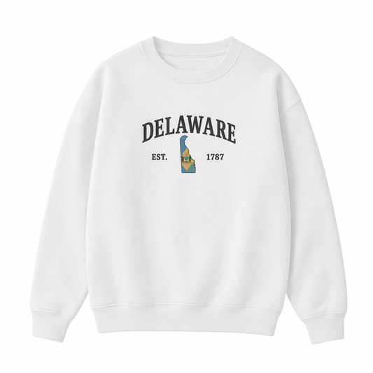 Collection 8 Delaware Essential Heavyweight Crewneck Sweatshirt - White front