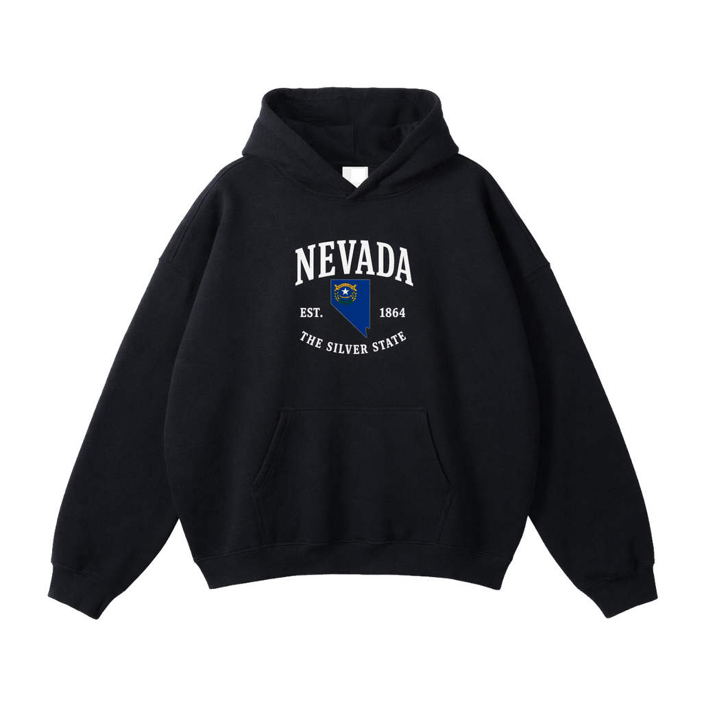 Collection 8 Nevada Oversize Fleeced Hoodie - Black front