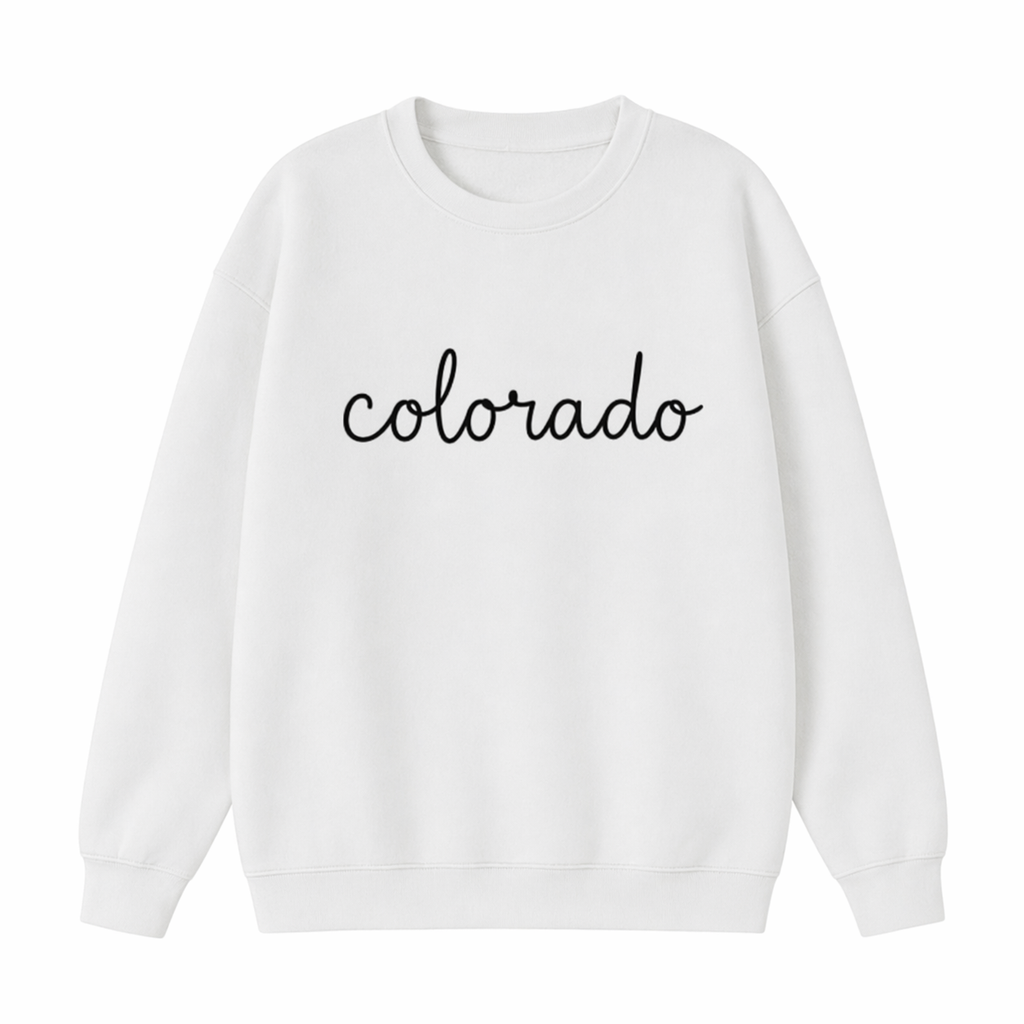 Collection 3 Colorado Essential Heavyweight Crewneck Sweatshirt - White front