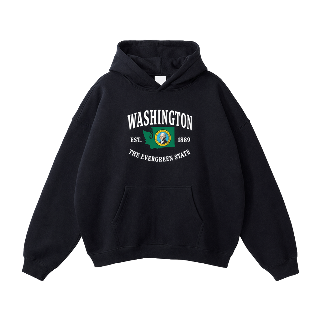 Collection 8 Washington Oversize Fleeced Hoodie - Black front