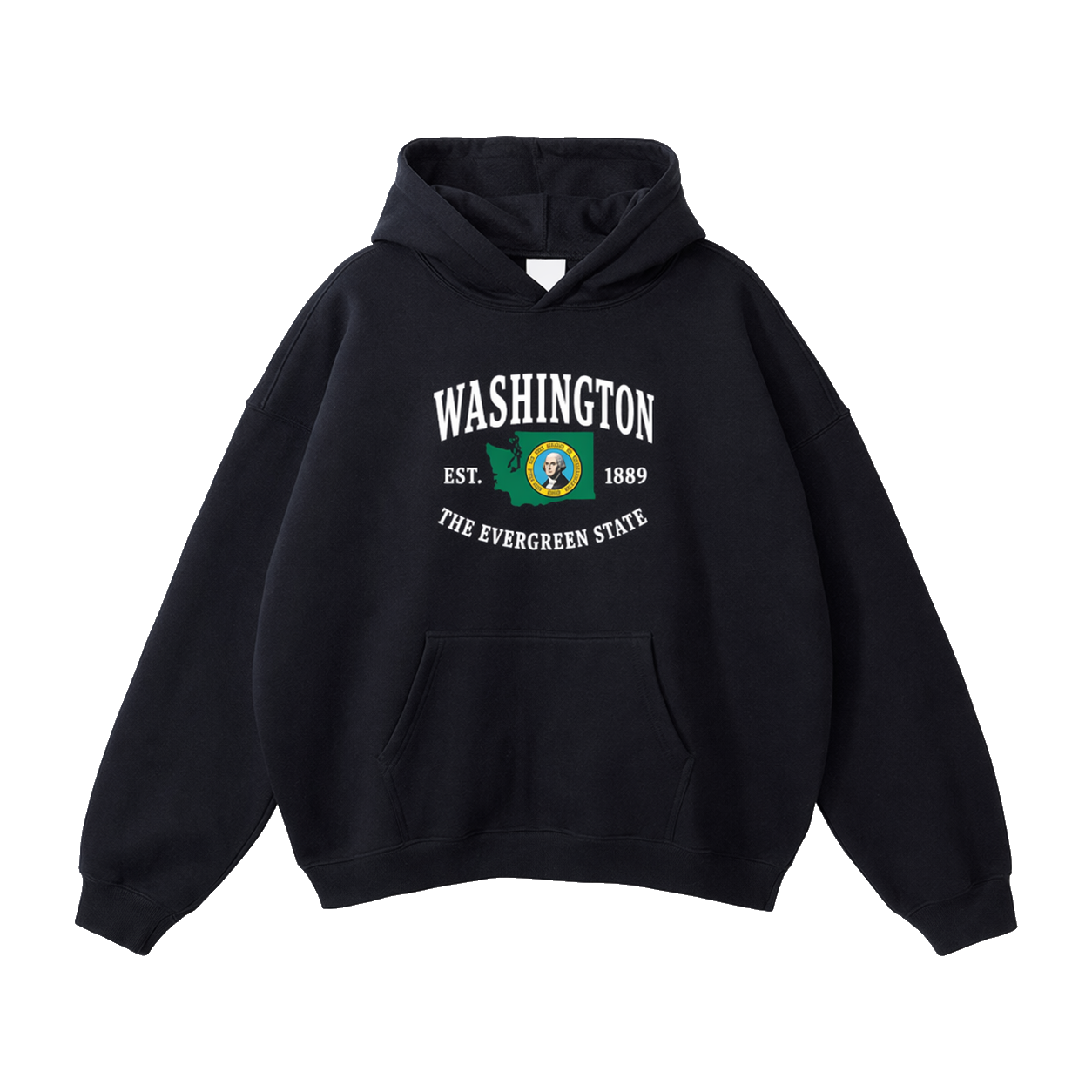 Collection 8 Washington Oversize Fleeced Hoodie - Black front