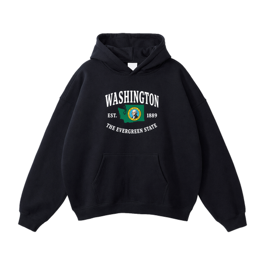 Collection 8 Washington Oversize Fleeced Hoodie - Black front