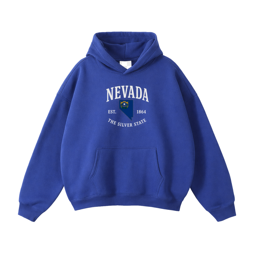 Collection 8 Nevada Oversize Fleeced Hoodie - Klein Blue front