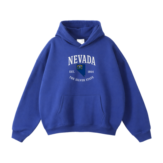 Collection 8 Nevada Oversize Fleeced Hoodie - Klein Blue front