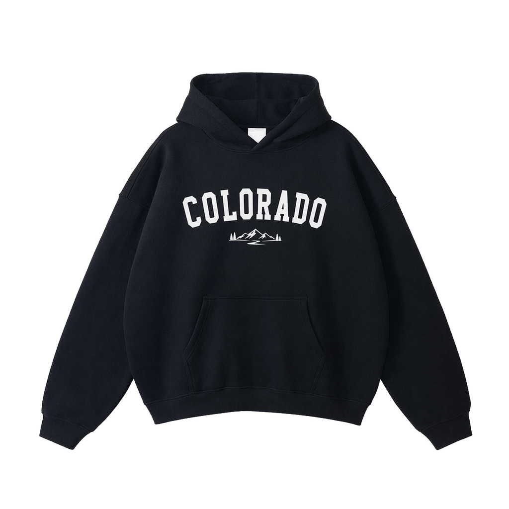 Collection 9 Colorado Oversize Fleeced Hoodie - Black front