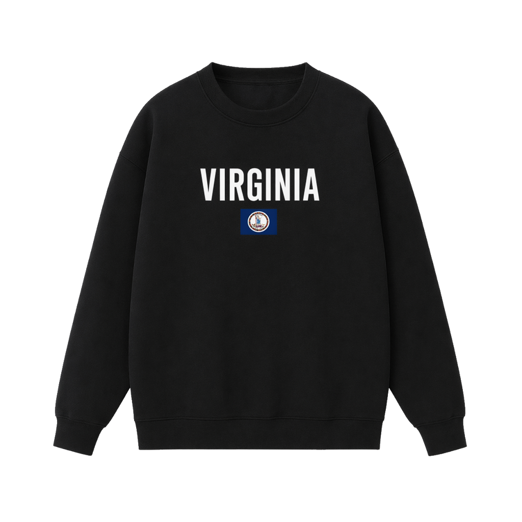 Collection 7 Virginia Essential Heavyweight Crewneck Sweatshirt - Black front