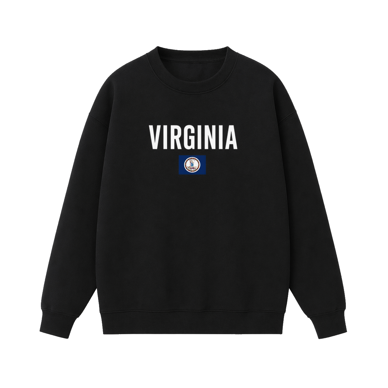 Collection 7 Virginia Essential Heavyweight Crewneck Sweatshirt - Black front