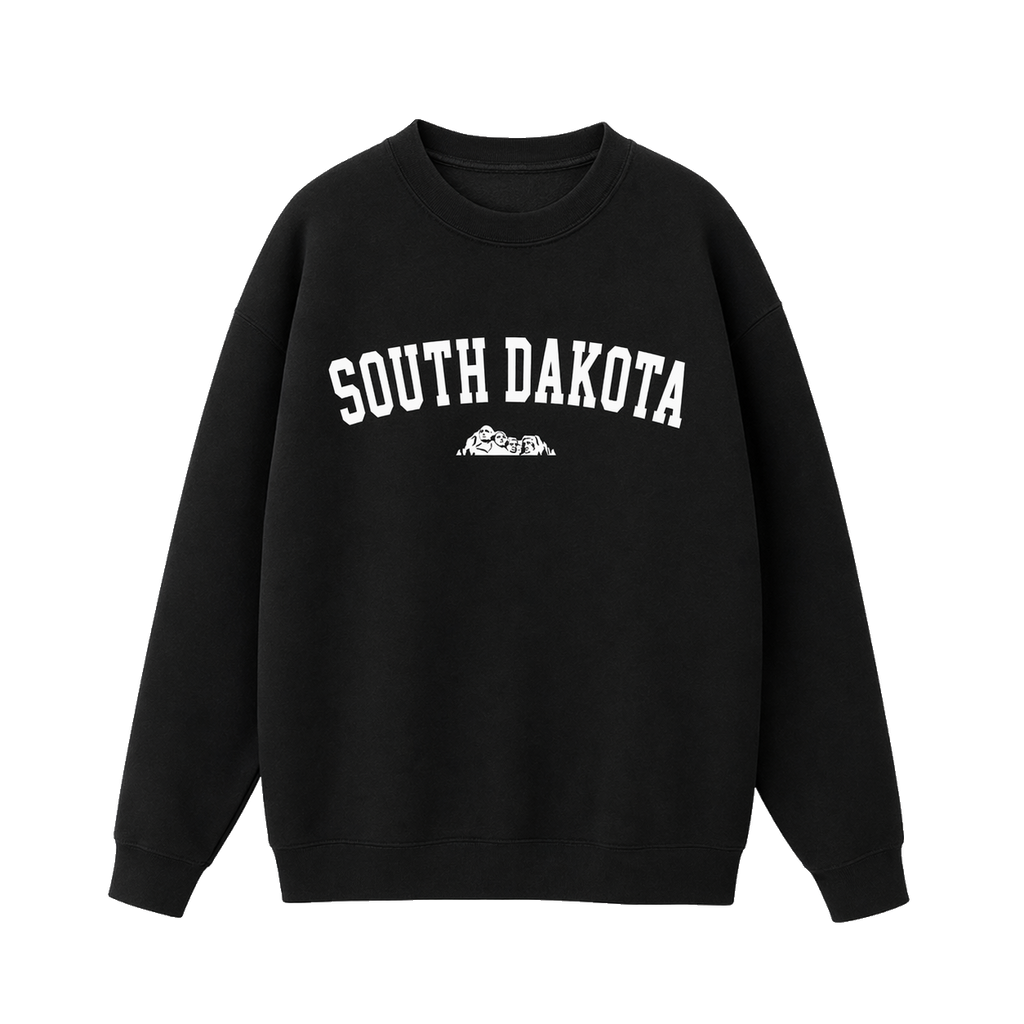 Collection 9 South Dakota Essential Heavyweight Crewneck Sweatshirt - Black front