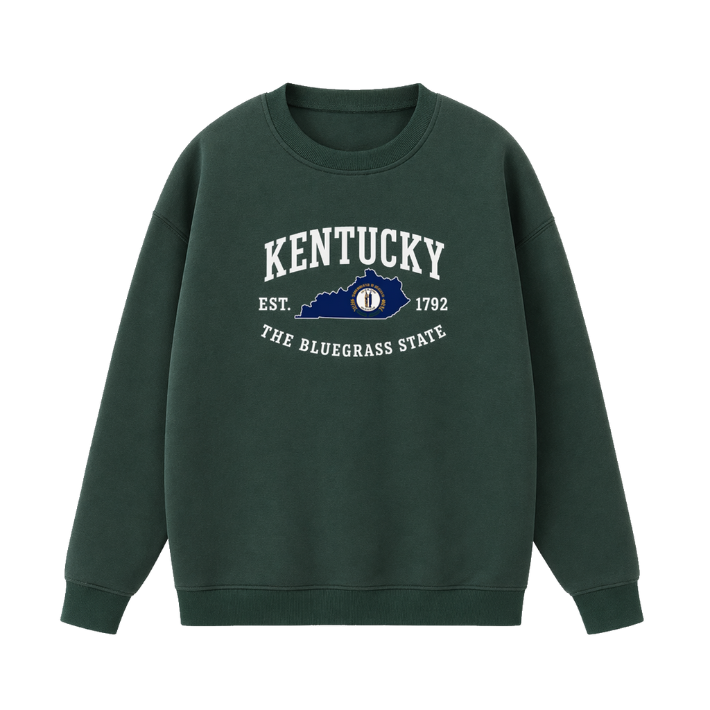 Collection 8 Kentucky Essential Heavyweight Crewneck Sweatshirt - Dark Green front