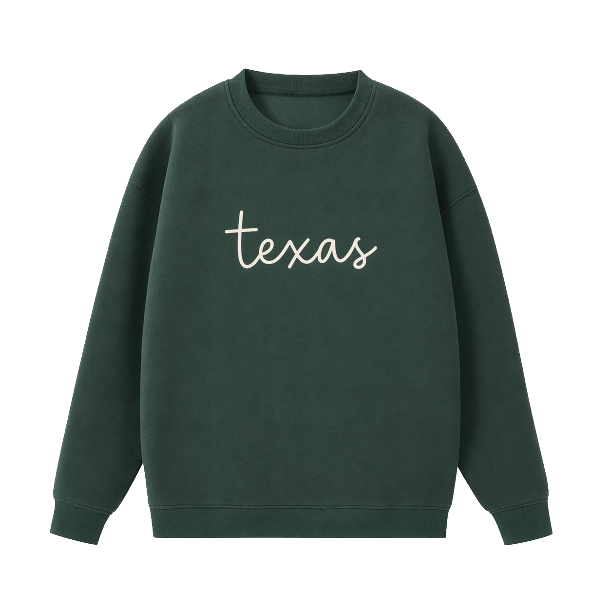 Collection 3 Texas Essential Heavyweight Crewneck Sweatshirt - Dark Green front