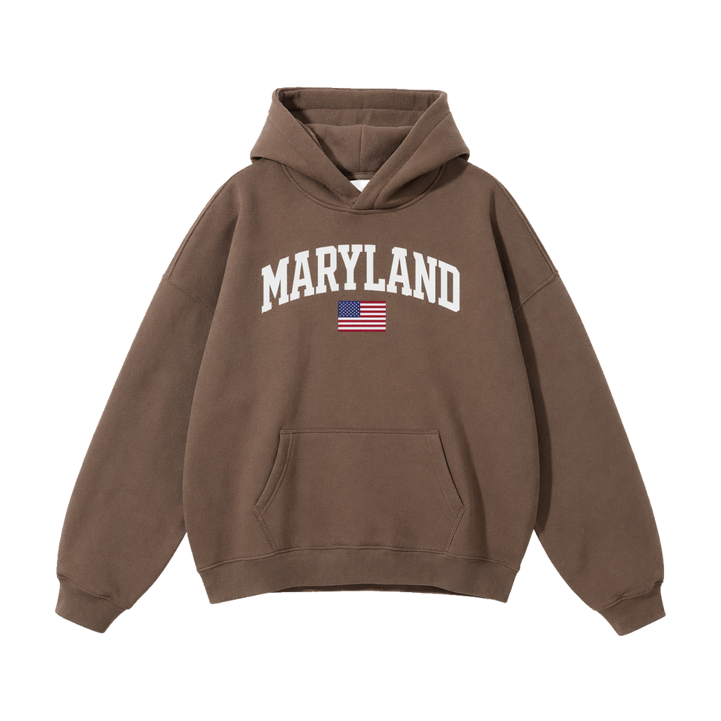 Collection 2 Maryland Oversize Fleeced Hoodie - Brown front