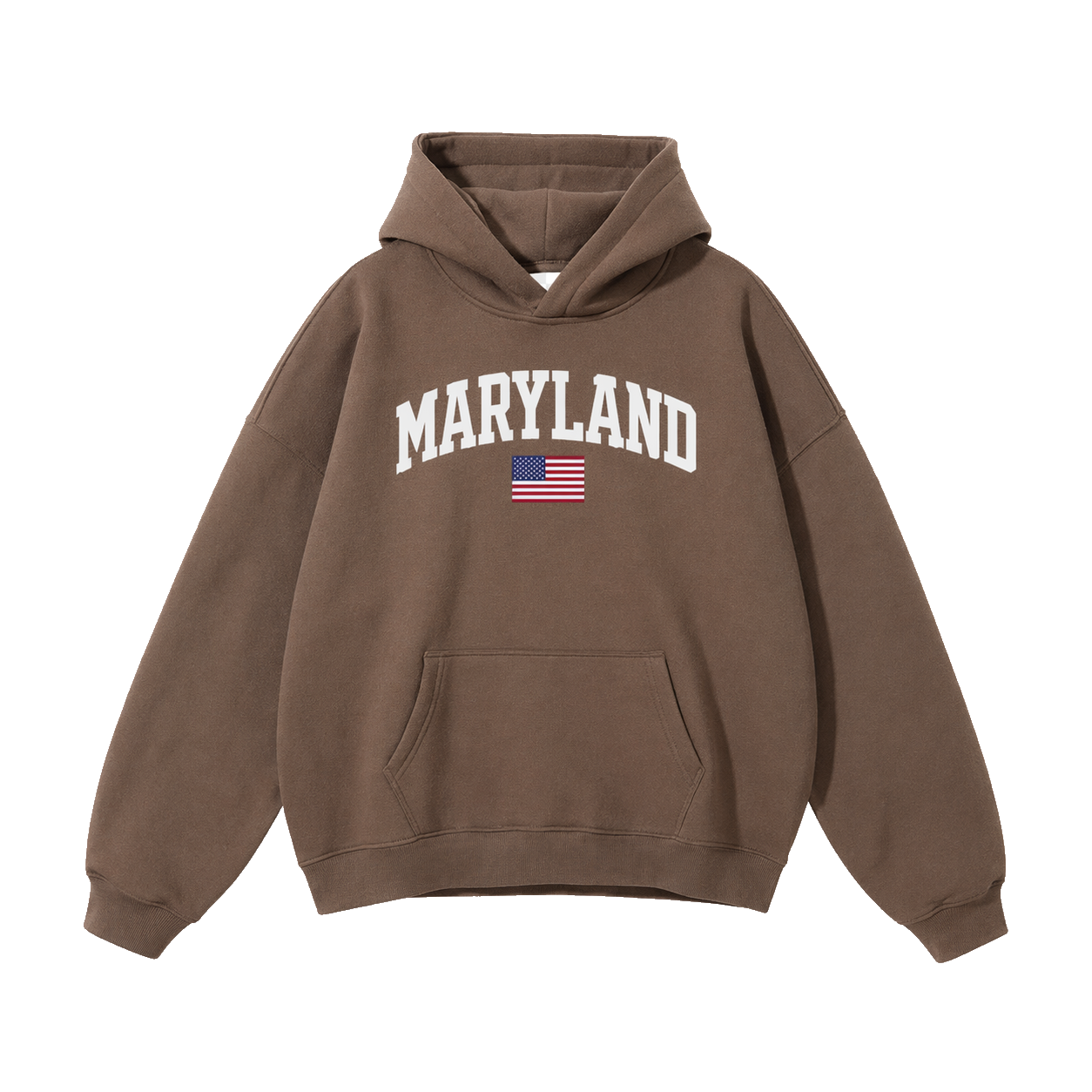 Collection 2 Maryland Oversize Fleeced Hoodie - Brown front