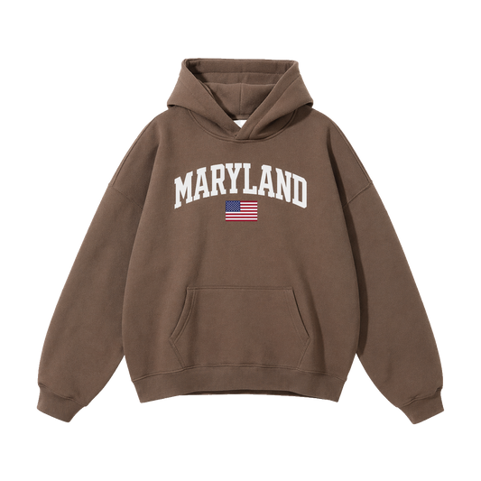 Collection 2 Maryland Oversize Fleeced Hoodie - Brown front