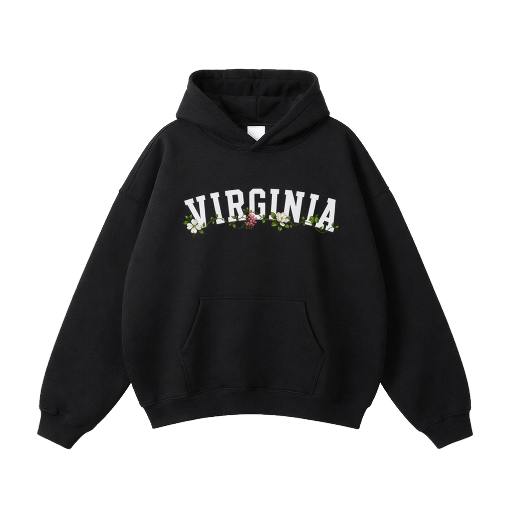 Collection 10 Virginia Oversize Fleeced Hoodie - Black front